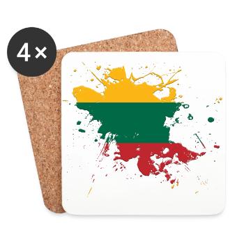 Lithuania flag as a splash of color - Coasters (set of 4) - white - Front