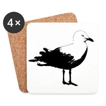 Seagull beach vacation travel sea sun - Coasters (set of 4) - white - Front