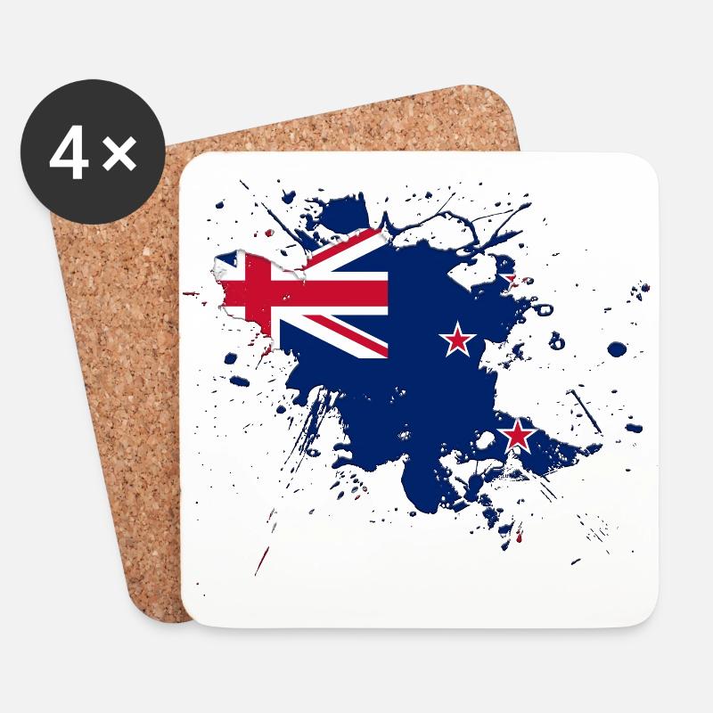 Neuseeland Flagge als Farbklecks - Untersetzer (4er-Set) - Weiß