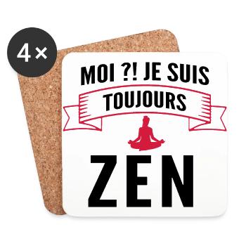 moi je suis toujours zen - Dessous de verre (lot de 4) - blanc - Devant