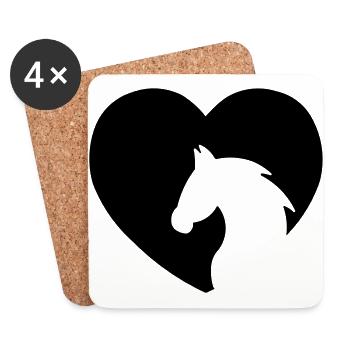CHEVAL POUR MON CŒUR - Dessous de verre (lot de 4) - blanc - Devant