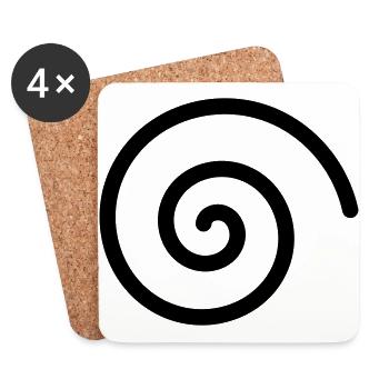 Schwarze Spirale - Untersetzer (4er-Set) - Weiß - Vorne