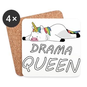 Unicorn Unicorn Drama Queen Funny Gift - Coasters (set of 4) - white - Front