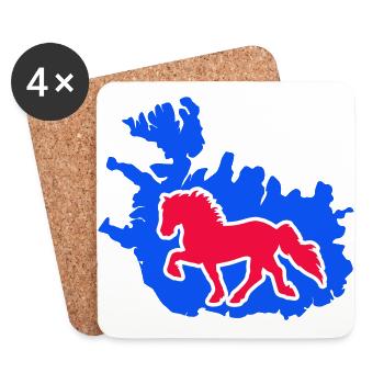 Tölter Iceland Map - Untersetzer (4er-Set) - Weiß - Vorne