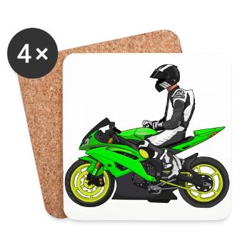 Motorcycle Lifestyle / Motorcycle / Motorcycle biker - Coasters (set of 4) - white - Front
