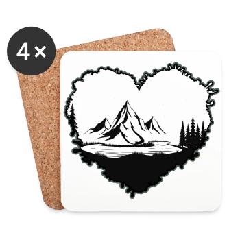 Mountain hiking Mountain air servus alpin Mountaineer - Coasters (set of 4) - white - Front