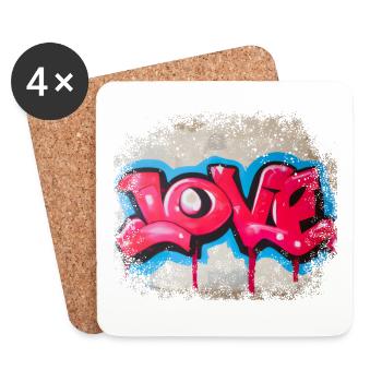 Graffiti Love - Coasters (set of 4) - white - Front