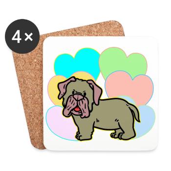 Dog Birthday Hearts Dog Owner Children Dogs - Coasters (set of 4) - white - Front