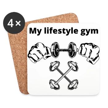 Gym mon style de vie - Dessous de verre (lot de 4) - blanc - Devant