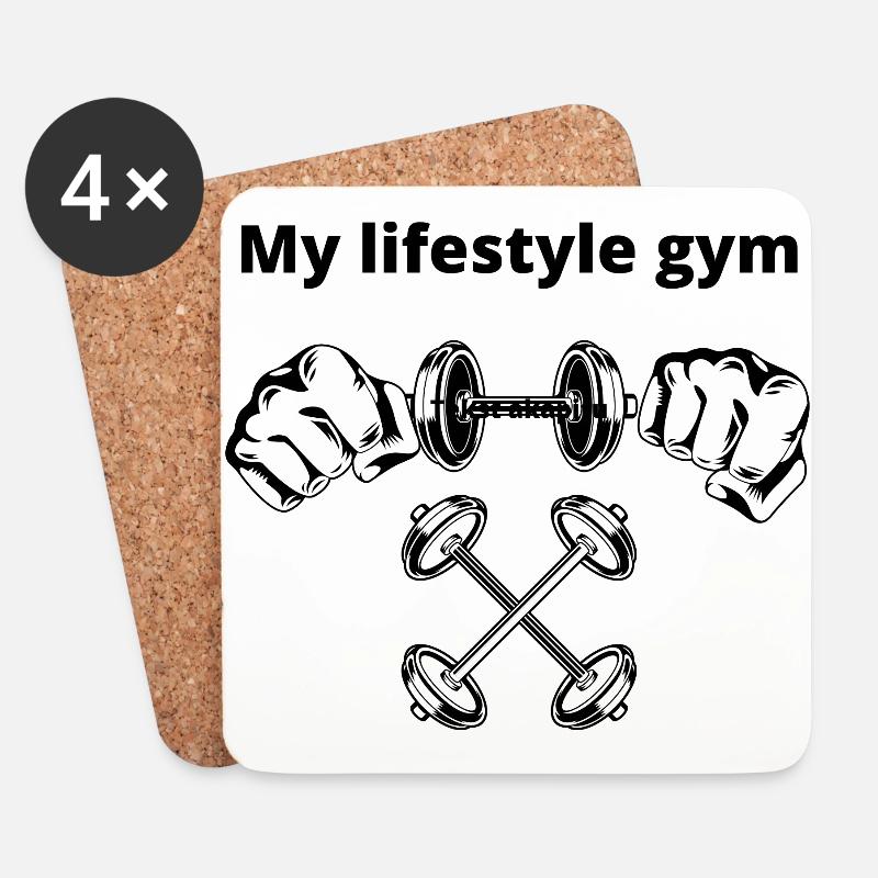 Gym mein Lebensstil - Untersetzer (4er-Set) - Weiß