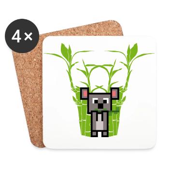 Koala eats Bamboo - Coasters (set of 4) - white - Front