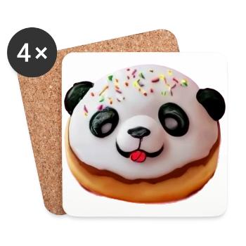 Baby Panda Donut - Untersetzer (4er-Set) - Weiß - Vorne