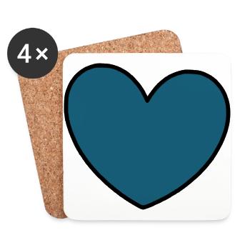 blue heart gift - Coasters (set of 4) - white - Front