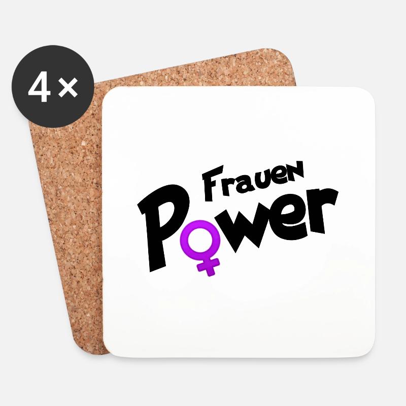 Frauen Power - Untersetzer (4er-Set) - Weiß