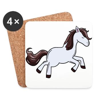 Pony Horse Horses Ross Gaul Kids Girls Pony Farm - Coasters (set of 4) - white - Front