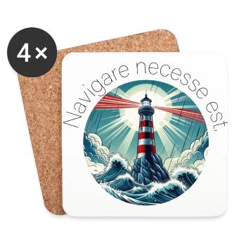 navigare necesse est - Untersetzer (4er-Set) - Weiß - Vorne