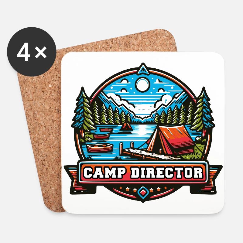 Camp Director Lagerleiter Ferienlager Sommerferien - Untersetzer (4er-Set) - Weiß