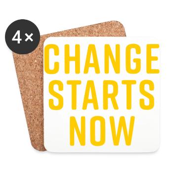 change starts now - Untersetzer (4er-Set) - Weiß - Vorne