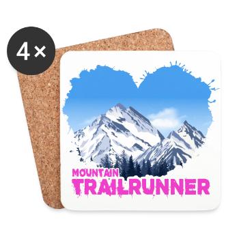 skyrunning trailrunner mountain-trail - Untersetzer (4er-Set) - Weiß - Vorne