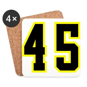 45 Zahl Trikot - Untersetzer (4er-Set) - Weiß - Vorne