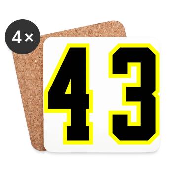 Maillot à 43 numéros - Dessous de verre (lot de 4) - blanc - Devant
