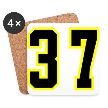 Maillot à 37 numéros - Dessous de verre (lot de 4) - blanc - Devant