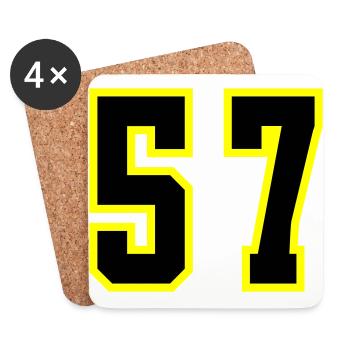 Maillot à 57 numéros - Dessous de verre (lot de 4) - blanc - Devant