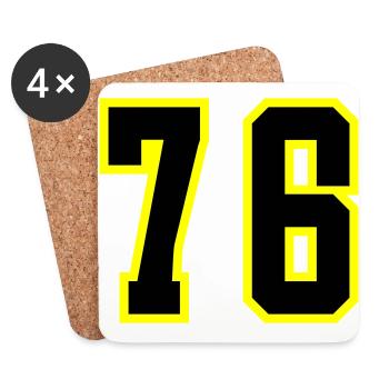 76 Number Leotard - Coasters (set of 4) - white - Front