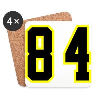 Maillot à numéros 84 - Dessous de verre (lot de 4) - blanc - Devant