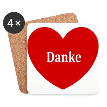Danke Geschenk Geschenkidee - Untersetzer (4er-Set) - Weiß - Vorne