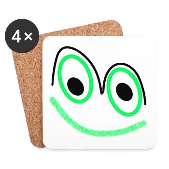 Laughing Mucki - Coasters (set of 4) - white - Front