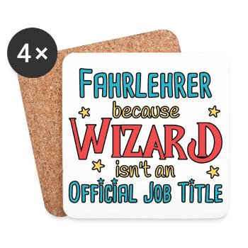 Instructeur de conduite Wizard Auto-école - Dessous de verre (lot de 4) - blanc - Devant