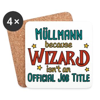 Garbage Man Wizard - Coasters (set of 4) - white - Front