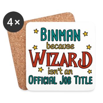 Binman Wizard - Untersetzer (4er-Set) - Weiß - Vorne