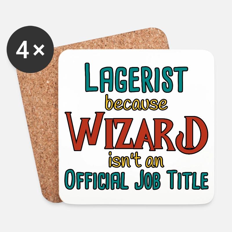 Lagerist Wizard - Untersetzer (4er-Set) - Weiß