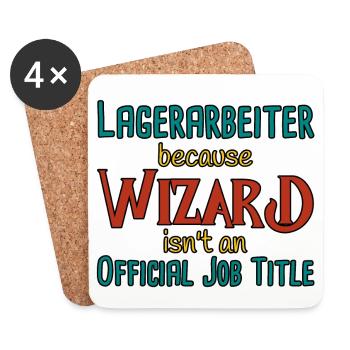 Lagerarbeiter Wizard - Untersetzer (4er-Set) - Weiß - Vorne