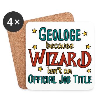 Geologist Wizard Geology - Coasters (set of 4) - white - Front