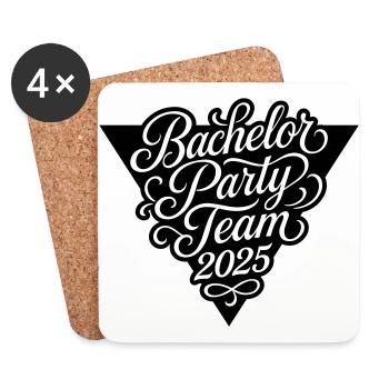 Bachelor Party Team 2025 - Coasters (set of 4) - white - Front