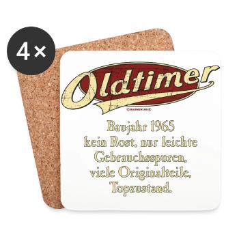 Geburtstag Oldtimer Baujahr 1965 retro usedlook - Untersetzer (4er-Set) - Weiß - Vorne