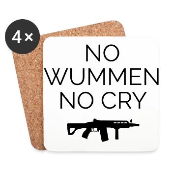 no wummen no cry Frieden Peace Krieg Statement - Untersetzer (4er-Set) - Weiß - Vorne