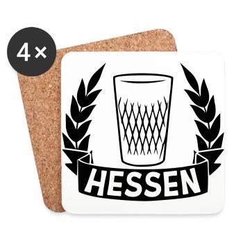 Hessen Lorbeerkranz - Untersetzer (4er-Set) - Weiß - Vorne