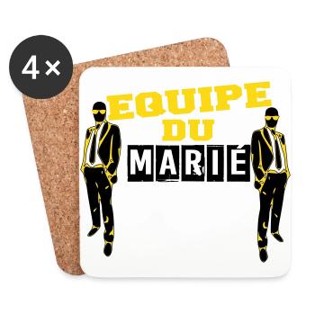 équipe marié 3 - Dessous de verre (lot de 4) - blanc - Devant