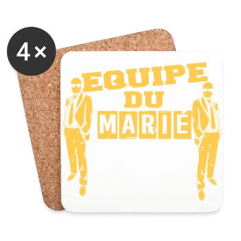 équipe marié 2 - Dessous de verre (lot de 4) - blanc - Devant