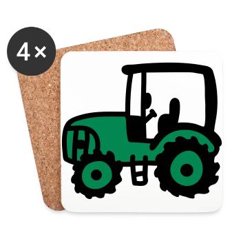 Tractor - Coasters (set of 4) - white - Front