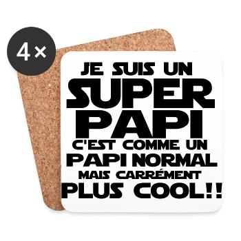 un papi carrément plus cool - Dessous de verre (lot de 4) - blanc - Devant