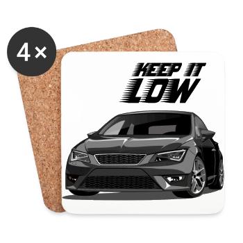 Leon 5F FR Keep it Low - Untersetzer (4er-Set) - Weiß - Vorne