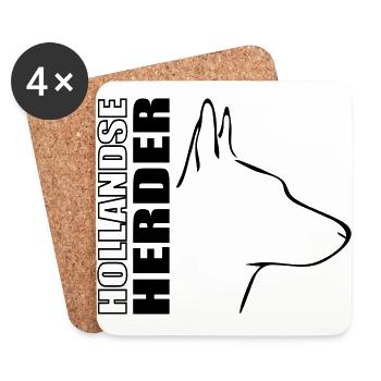 HOLLANDSE HERDER PROFIL - Untersetzer (4er-Set) - Weiß - Vorne