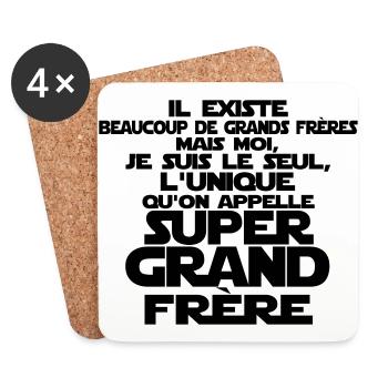 super grand frère le seul - Dessous de verre (lot de 4) - blanc - Devant