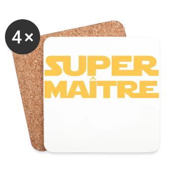 un super maître carrément ancien modèle - Dessous de verre (lot de 4) - blanc - Devant