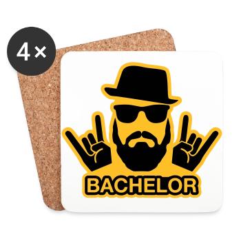 Bachelor T-shirt - bachelor chemise - marié -JGA - Dessous de verre (lot de 4) - blanc - Devant